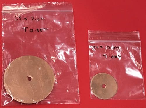 Copper shims collection of copper shims